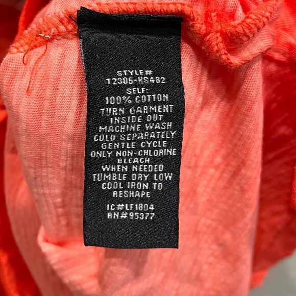 Sanctuary Lou Lou Bright Orange/Pink Cold Shoulder Top - Size: Small - Picture 6 of 8